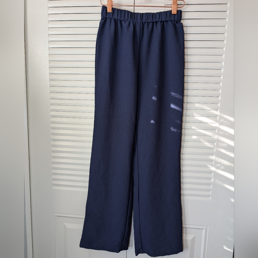 Straight leg pants Navy Blue new Lightweight For Summer Casual